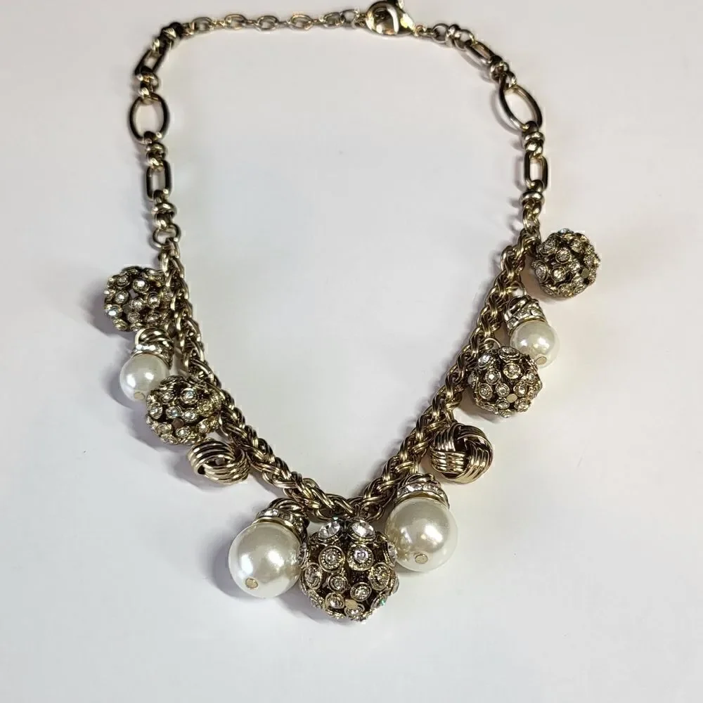 Mythologie Rhinestones & Pearl's (faux) Necklace.